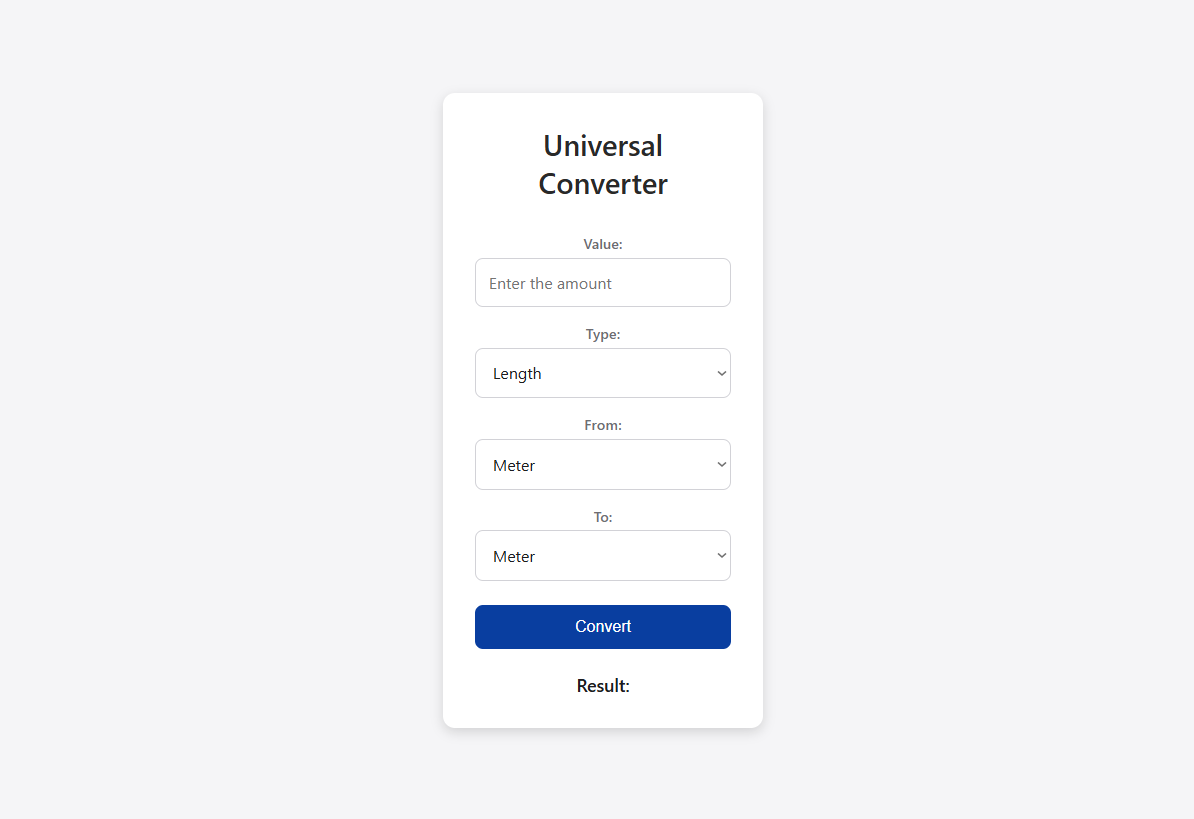Unit Conversor Website Screenshot
